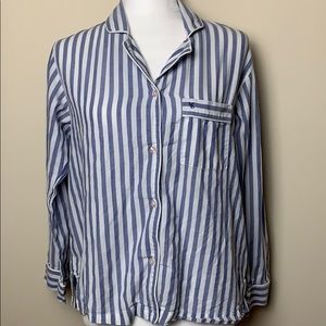 Victoria’s Secret Striped Lounge Button Up Shirt